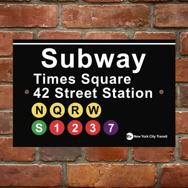 Personalized City Metal Sign, Subway Direction Signage, New York Themed Metal Sign