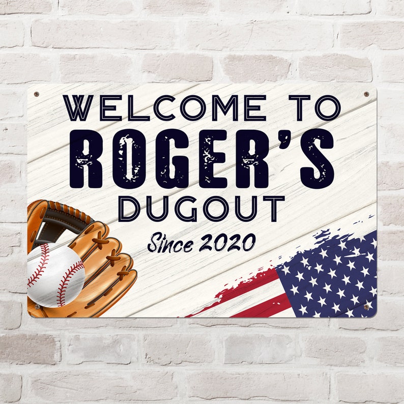 Personalized Baseball Gift to Dugout Sign Custom Etsy