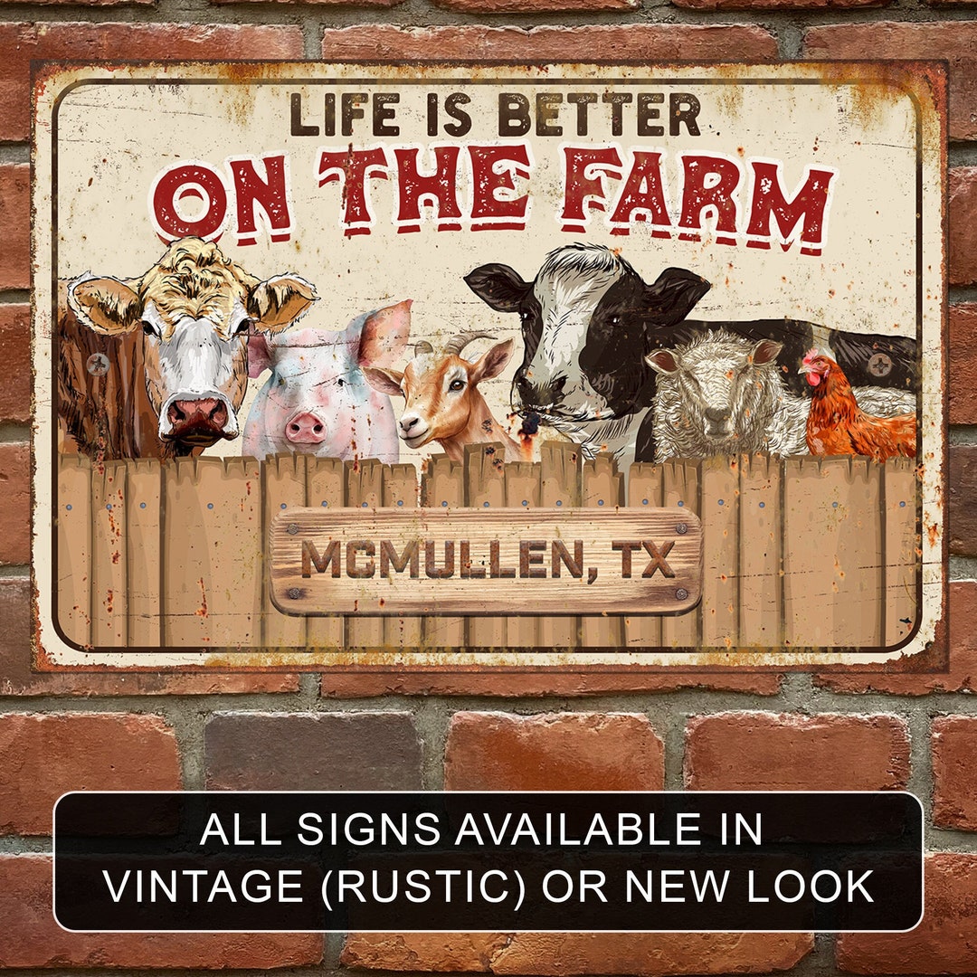 Life is Better on the Farm Sign Personalized Metal Sign for Farm House Farmer Gift, Outdoor Sign ...