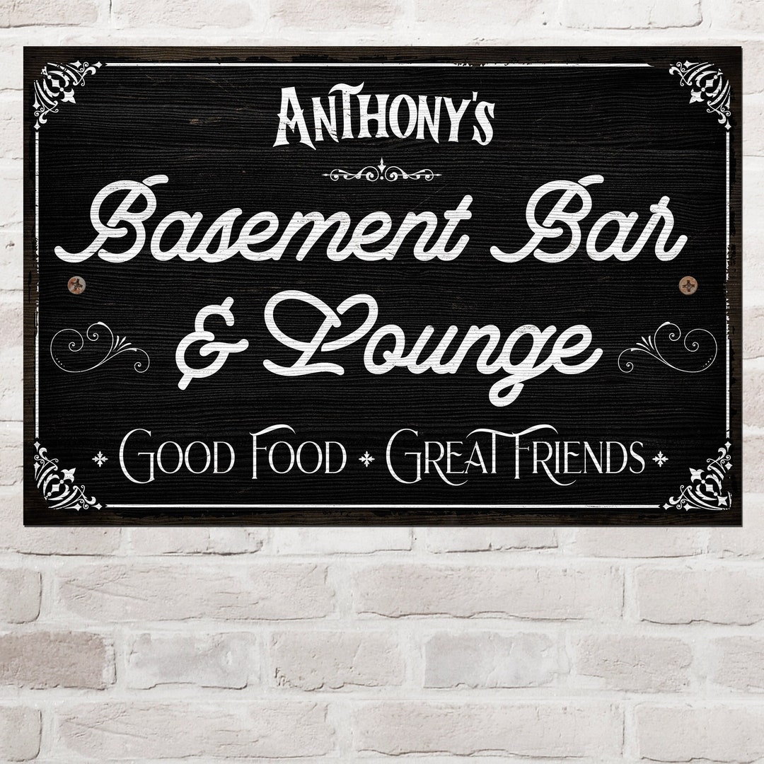 Personalized Bar Sign Custom Bar Sign for Home Sign for Basement Bar