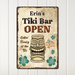 Tiki Bar Metal Sign, Custom Rustic Style (Indoor or Outdoor Use)