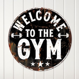 Custom Home Gym Sign: Rustic Metal Wall Art, Personalized Fitness Decor