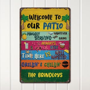 Custom Patio Sign - Funny Outdoor Rules, Metal Decor