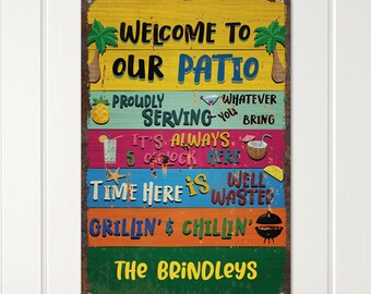 Custom Patio Sign - Funny Outdoor Rules, Metal Decor