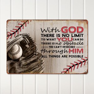 Baseball Wall Sign: Personalized Rustic Metal Art (Custom Text Available)