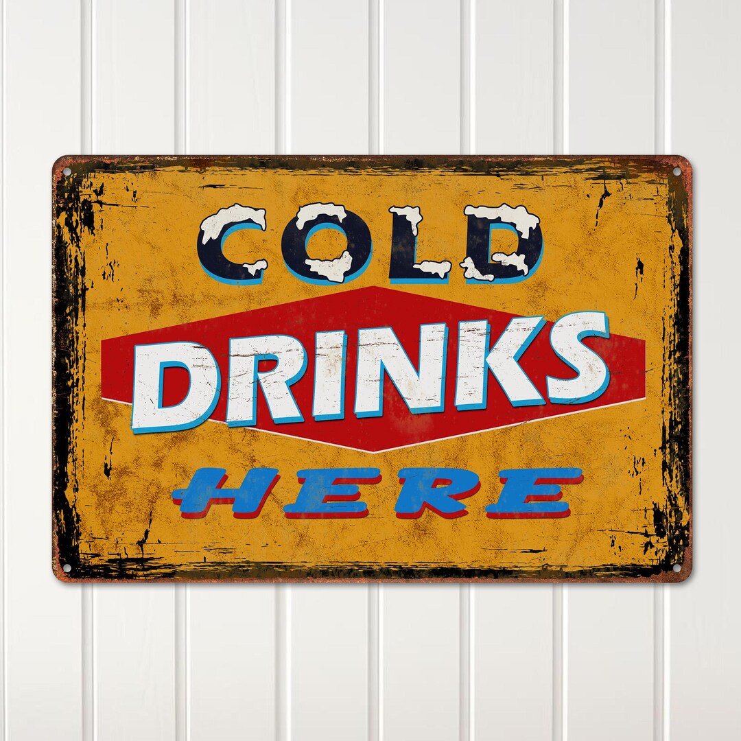Custom Beer Sign, Cold Drinks Sold Here, Man Cave Bar Sign ...