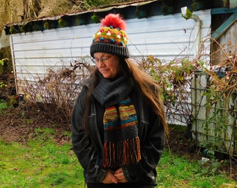 Crochet Mushroom hat and scarf set,