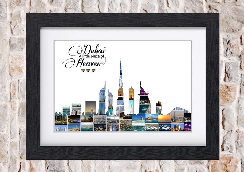 Dubai Skyline Cityscape Photo Collage Wall Art Home Decor Etsy