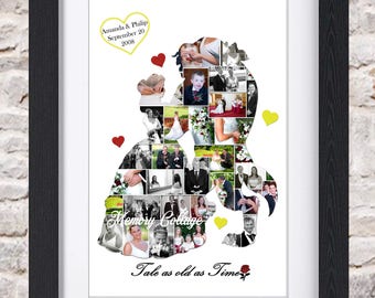 Beauty & the Beast Wedding Photo Collage Wall Art Home Decor Digital Printable