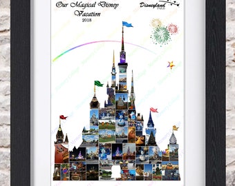 Shooting Star Castle Photo Collage Wall Art Home Decor Digital Printable