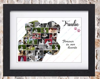 Jack Russell Profile Dog Puppy Canine Pet Memorial Photo Collage Wall Art Home Decor Digital Printable