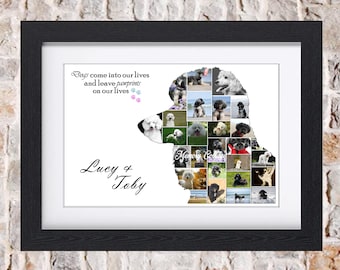 Poodle Profile Dog Puppy Canine Pet Memorial Photo Collage Wall Art Home Decor Digital Printable