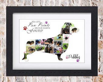 Dachshund Dog Puppy Canine Pet Memorial Photo Collage Wall Art Home Decor Digital Printable