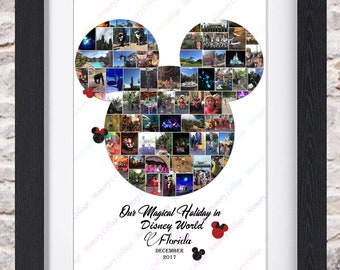 Mickey Mouse Head Inspired Photo Collage Wall Art Home Decor Digital Printable