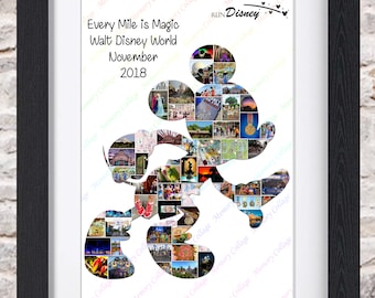 Marathon Mickey Mouse Photo Collage Wall Art Home Decor Digital Printable