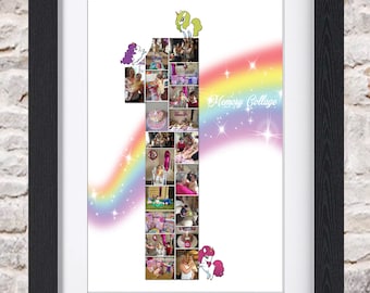Any Birthday Anniversary Photo Collage Wall Art Home Decor Digital Printable