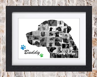 Labrador Dog Puppy Canine Pet Memorial Photo Collage Wall Art Home Decor Digital Printable