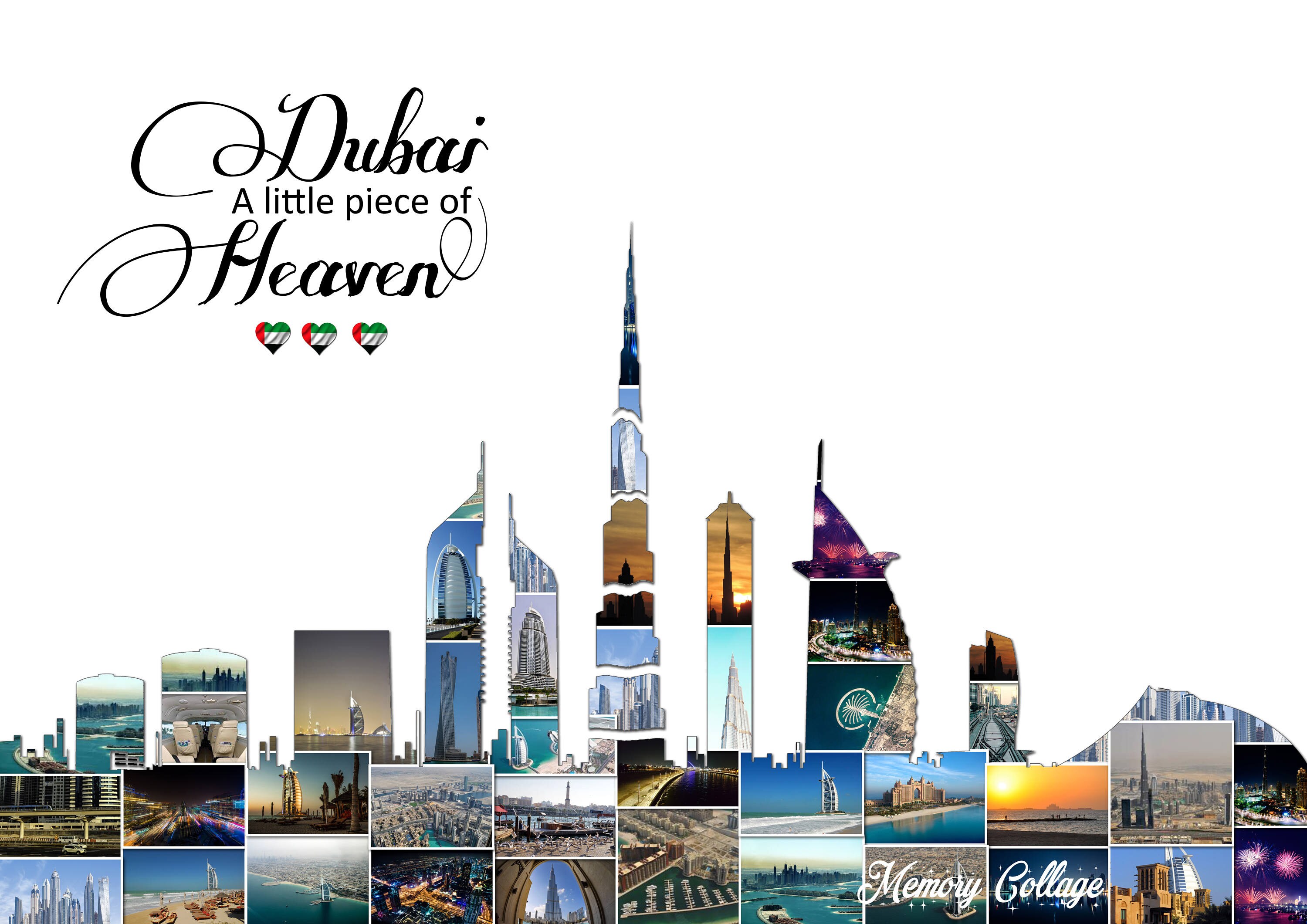 Dubai Skyline Cityscape Photo Collage Wall Art Home Decor Etsy UK