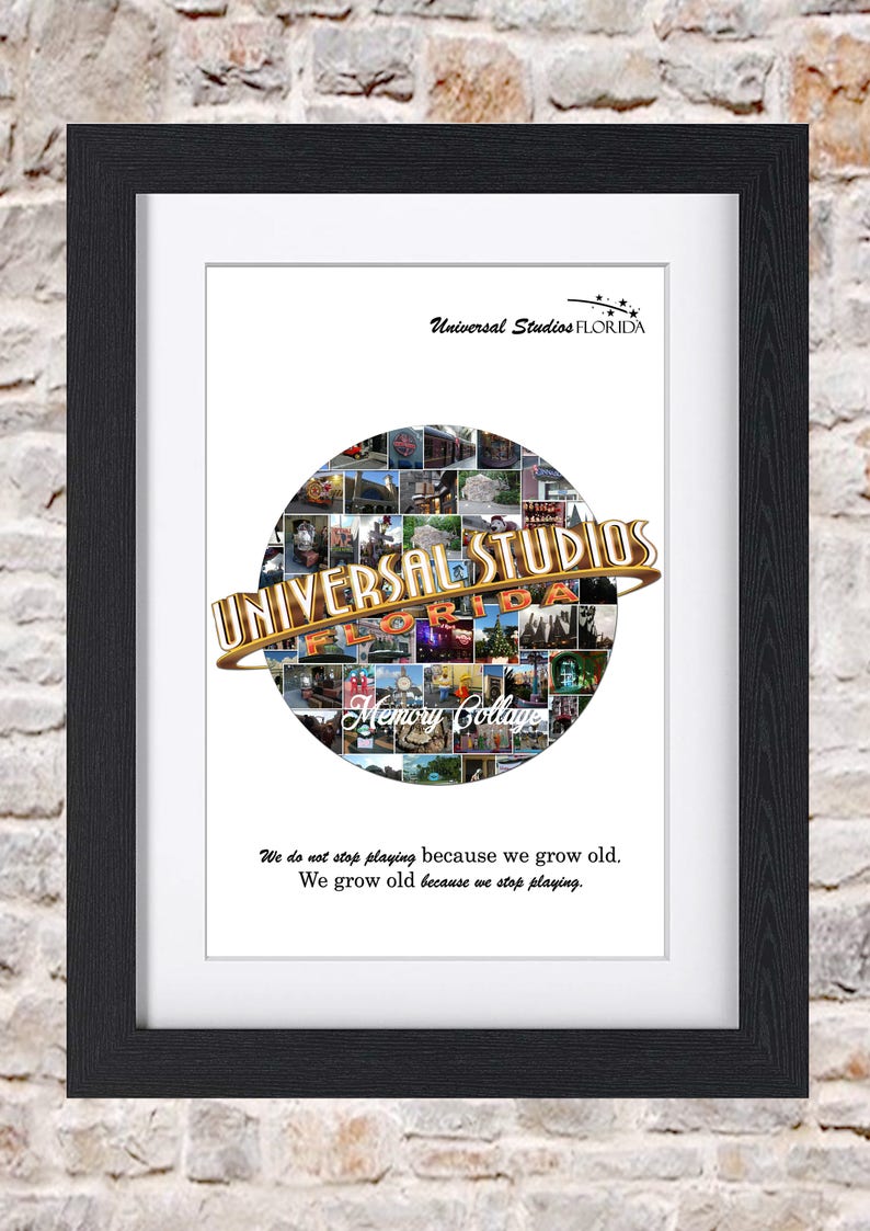 Universal Studios Globe Photo Collage Wall Art Home Decor Etsy
