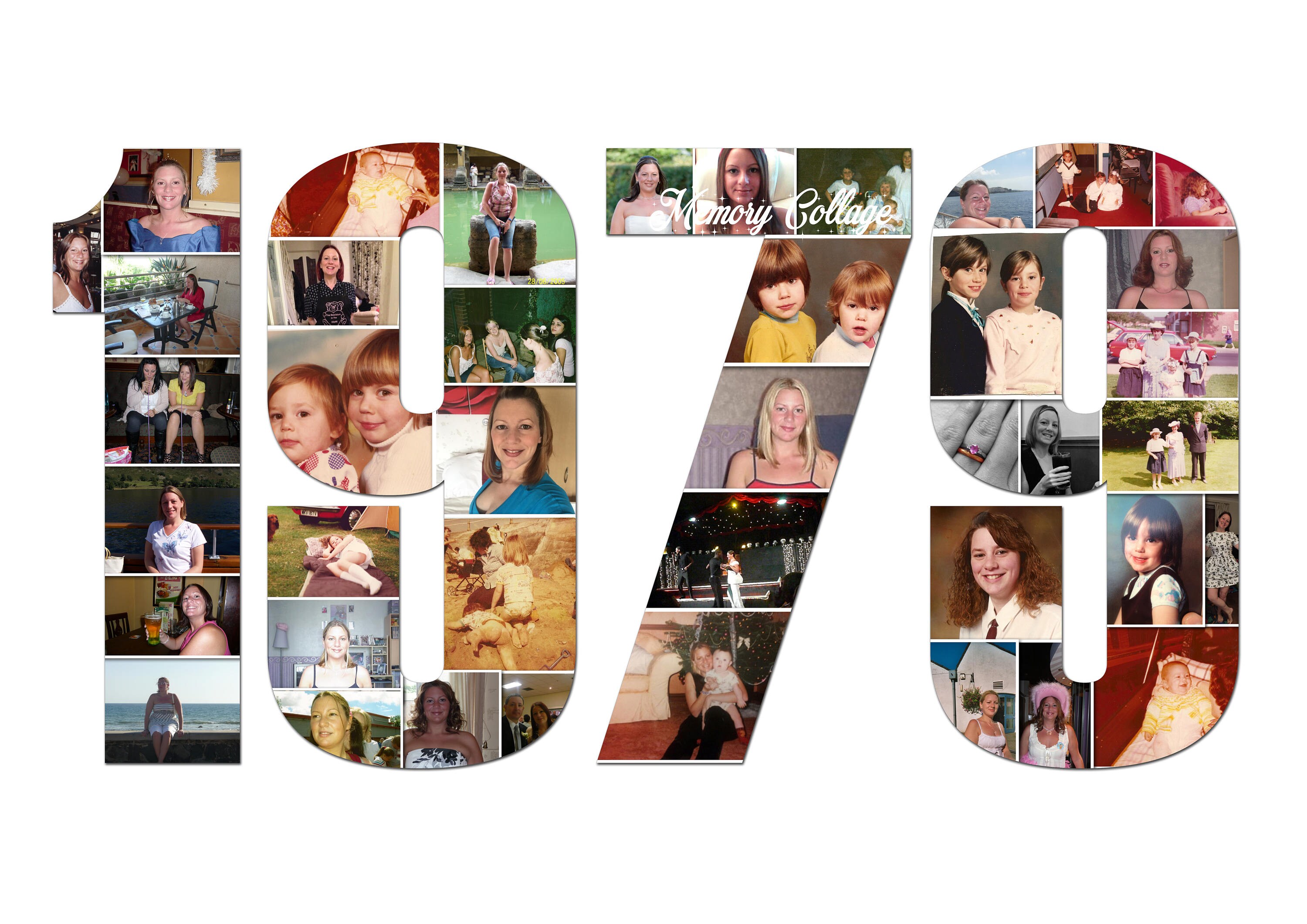 Any 4 Digit Year Photo Collage Wall Art Home Decor Digital Etsy