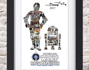 Star Wars Marathon Run Disney Photo Collage Wall Art Home Decor Digital Printable