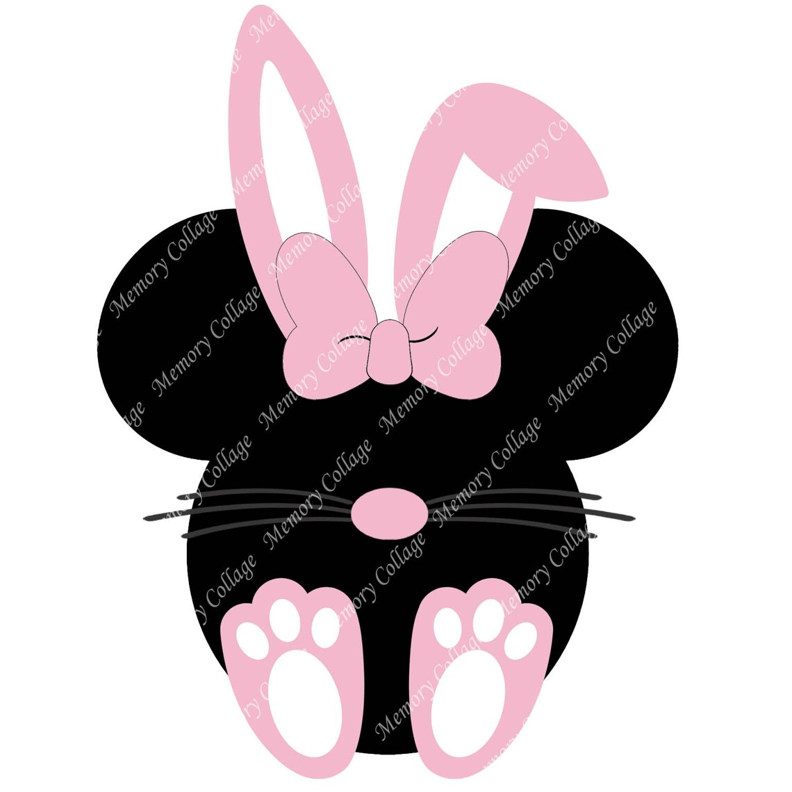 Disney Easter Bunny Minnie Mouse Silhouette SVG PSD JPEG | Etsy