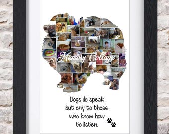 Pomerainian Dog Puppy Pet Memorial Photo Collage Wall Art Home Decor Digital Printable