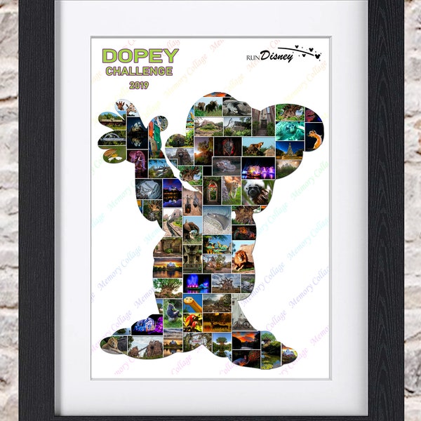 Run Disney Dopey Disney Photo Collage Wall Art Home Decor Digital Printable