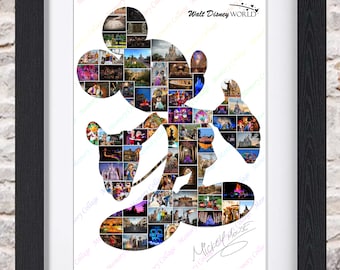 Mickey Mouse Inspired Photo Collage Wall Art Home Decor Digital Printable