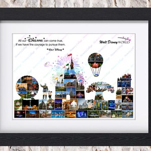 Disney World Skyline Photo Collage Wall Art Home Decor Digital Printable
