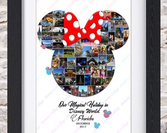 Minnie Mouse with Bow Disney Photo Collage Wall Art Home Decor Digital Printable