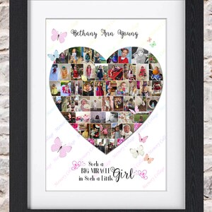 Butterfly Heart Photo Collage Wall Art Home Decor Digital Printable