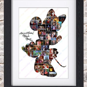 Minnie Mouse Bow Inspired Photo Collage Wall Art Home Decor Digital Printable