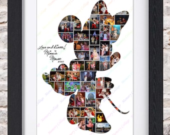 Minnie Mouse Bow Inspired Photo Collage Wall Art Home Decor Digital Printable