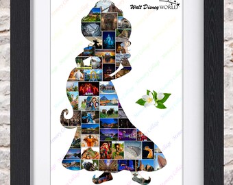 Princess Jasmine Disney Photo Collage Wall Art Home Decor Digital Printable