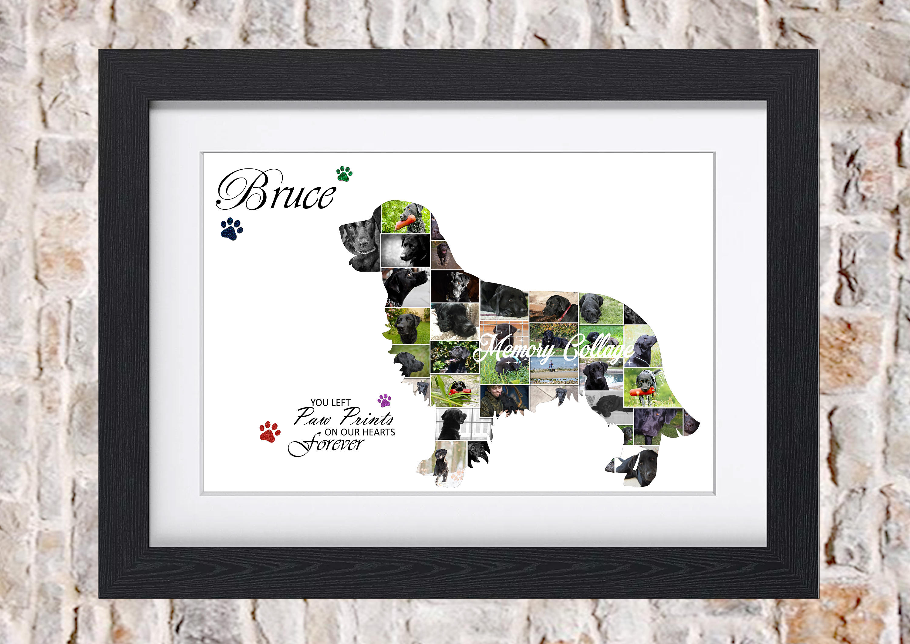 Labrador Dog Puppy Canine Pet Memorial Photo Collage Wall Art Etsy