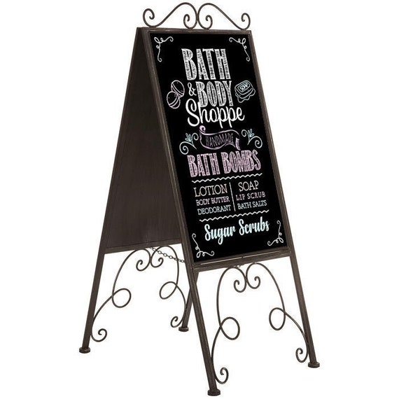 Bath And Body Shop Chalkboard Sign Cafe Style Chalkboard Etsy