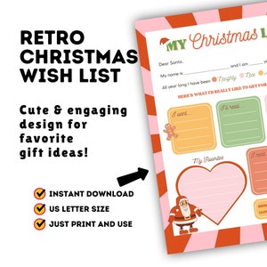 Retro-Weihnachtswunschliste - Sammeln Sie Lieblingsgeschenkideen