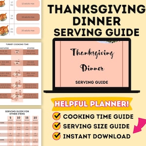 Thanksgiving Dinner Printable Serving Guide