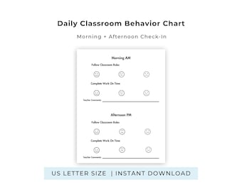 Verhaltensdiagramm für Kinder im Klassenzimmer | Tägliche Verhaltensübersicht für Schüler (zum Ausdrucken)