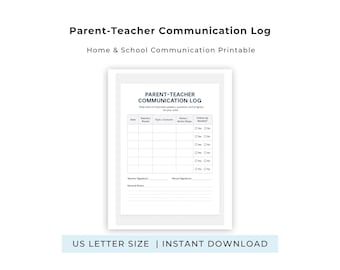 Föräldra- och lärarkommunikationslogg | Utskrivbart beteende i hemskolan