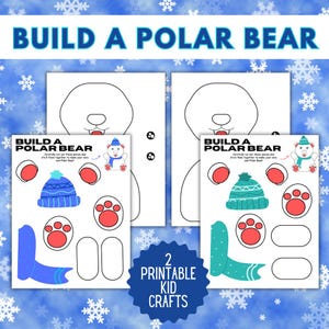 Build a Polar Bear Printable Winter Craft Activity for Kids
