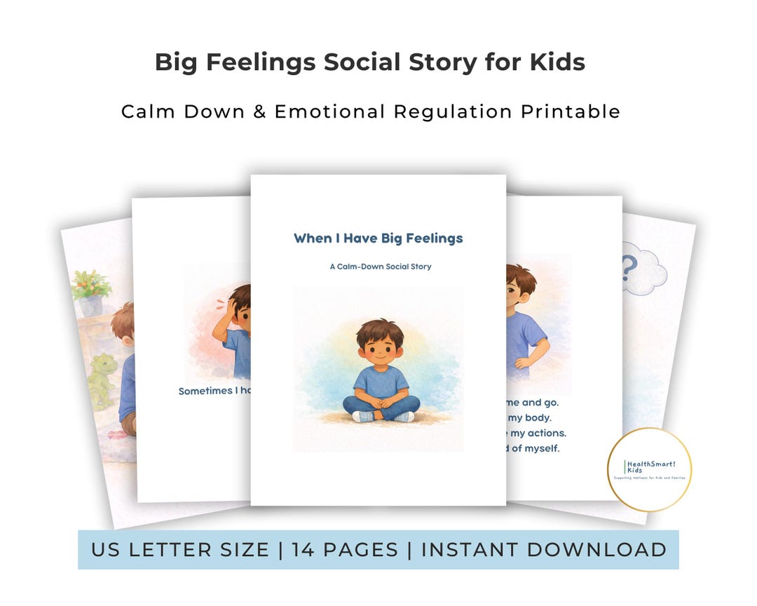 Big Feelings Social Story Kids Calm Down Emotional Regulation Printable ...