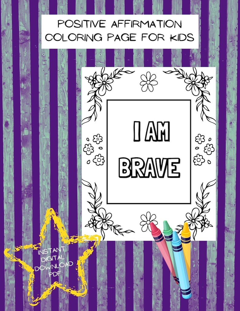 Affirmation Coloring Page for Kids - Il 794xN.5970061175 97sv 