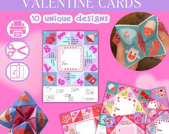 Valentine Cootie Catcher Fortune Teller Printable Game