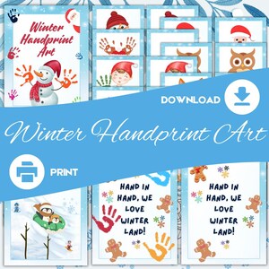 Winter Handprint Painting Art Bundle