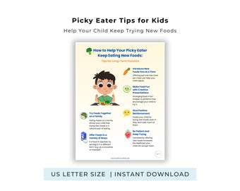 Conseils pour les mangeurs difficiles pour les enfants qui essaient de nouveaux aliments PDF imprimable Guide d'aide pour l'alimentation