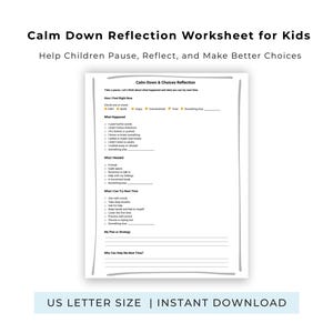Kids Reflection Worksheet | Emotional Regulation, Coping Skills (PDF Download)
