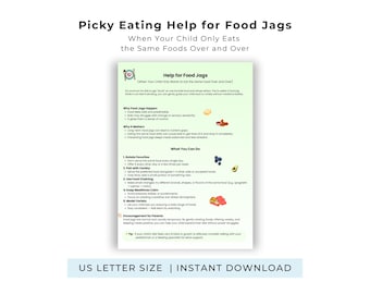 Guide imprimable Aide pour les petits creux, les enfants ne mangent que les mêmes aliments