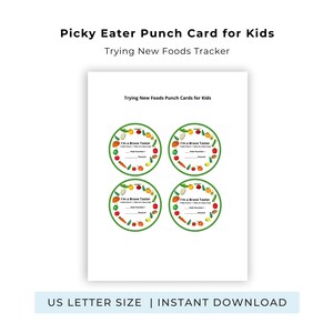 Picky Eater-kort | Belöningstabell PDF | Prova nya matvaror